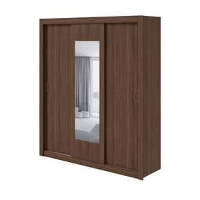 imbuia fi guarda roupa lopas apoena plus com espelho 3 portas e 3 gavetas