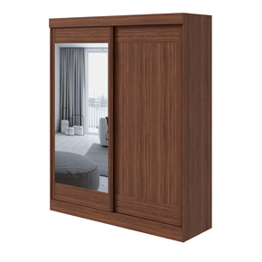 imbuia fi guarda roupa lopas prestige com espelho 2 portas e 2 gavetas
