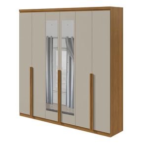 rovere off fi guarda roupa lopas alonzo new com espelho 6 portas e 2 gavetas