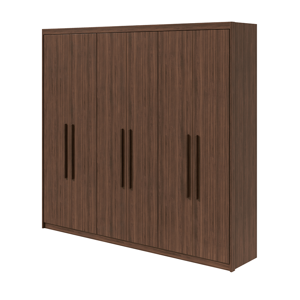 imbuia fi guarda roupa lopas aries 6 portas e 5 gavetas