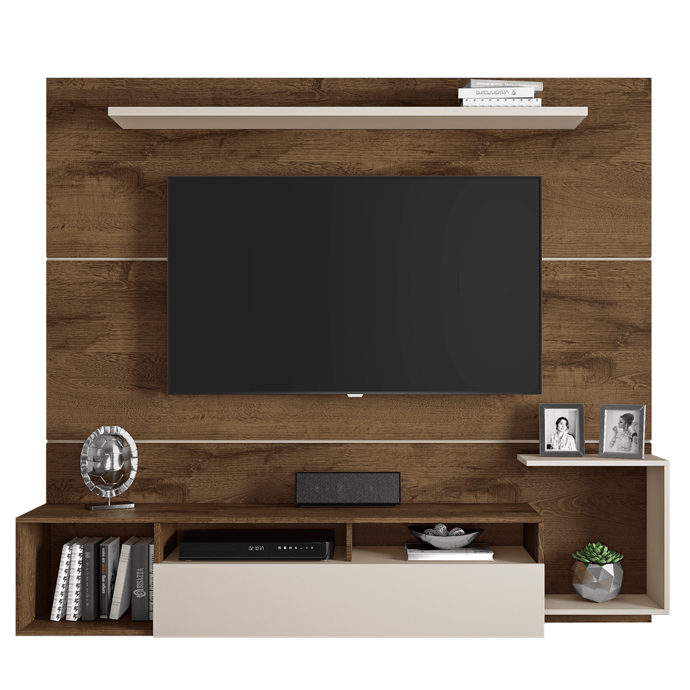 fi painel jcm frevo para tv 65 polegadas com 01 porta bascula cacau off