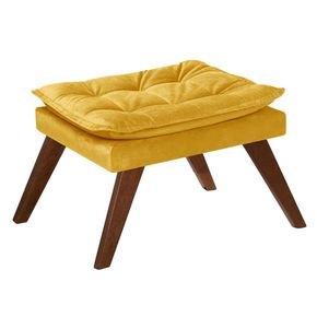 amarelo fi puff art deccor bella com pes palito e tecido suede aveludado