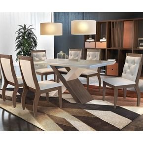 veludo creme sala de jantar rufato mesa imperatriz 180x90cm vidro 6 cadeiras agata cafe off