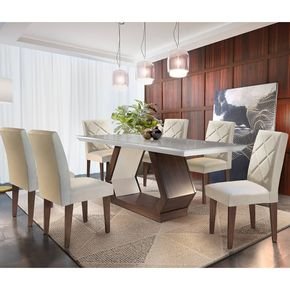 veludo creme sala de jantar rufato mesa alvorada 180x90cm vidro 6 cadeiras berlim cafe off