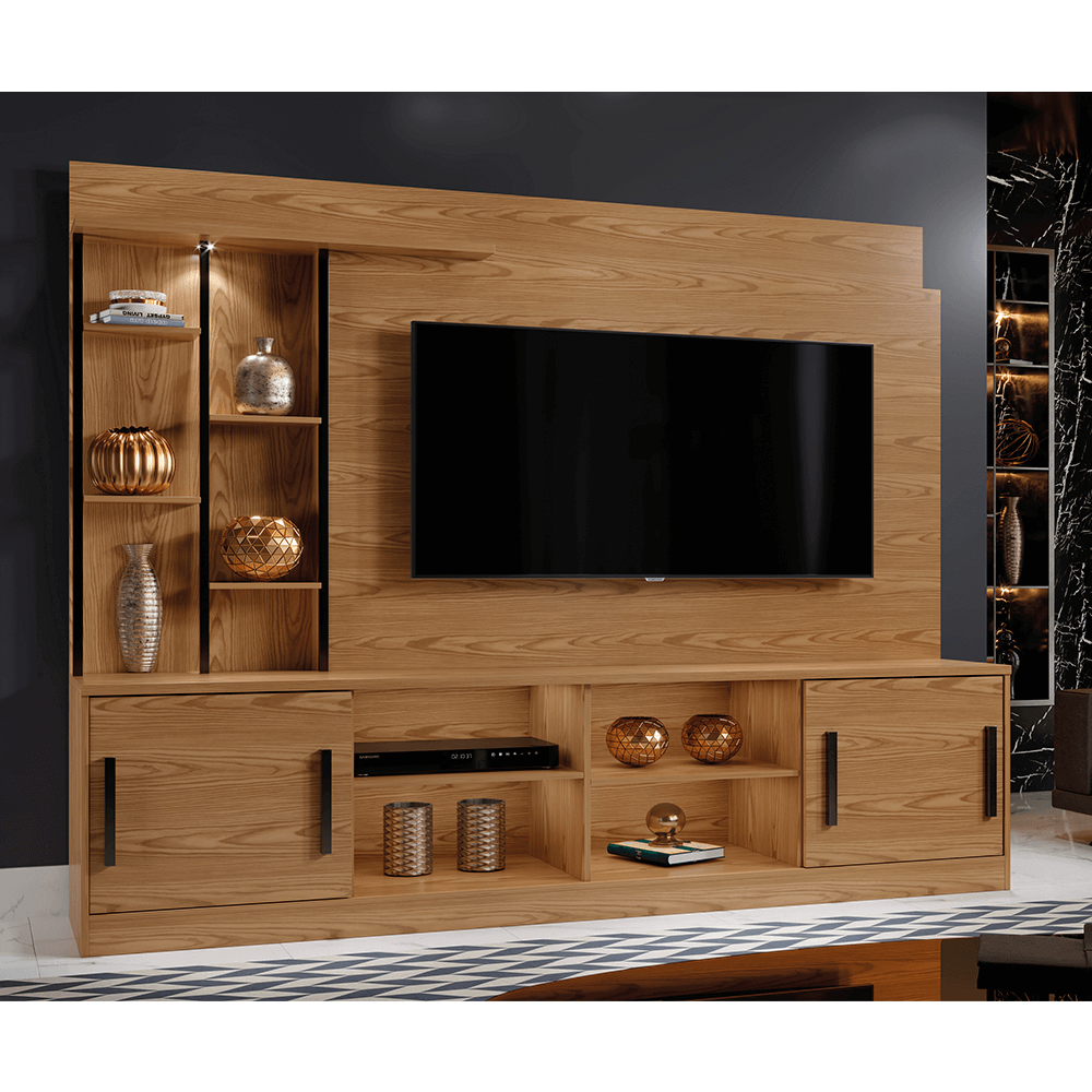 damasco soft fa estante home mavaular premium com led para tv ate 60 polegadas