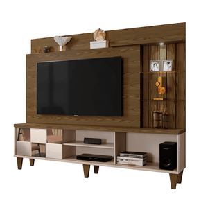 canion off fi estante home mavaular malibu com espelho para tv ate 60 polegadas com led
