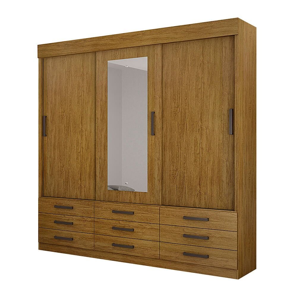 fre fi guarda roupa valverde olinda com 3 portas de correr e 6 gavetas
