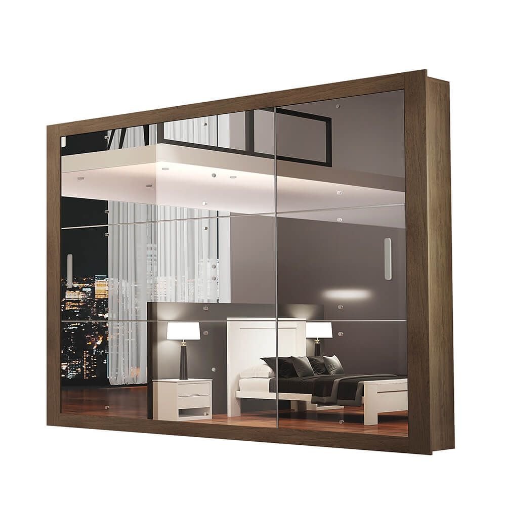 cafe fi guarda roupa rufato veneza gold 3 portas de correr espelhadas e 4 gavetas