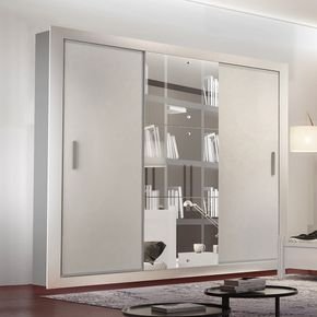 branco fa guarda roupa rufato veneza luxo 3 portas de correr e 4 gavetas