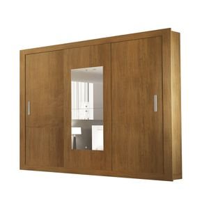 imbuia fi guarda roupa rufato veneza premium com espelho 3 portas de correr e 4 gavetas