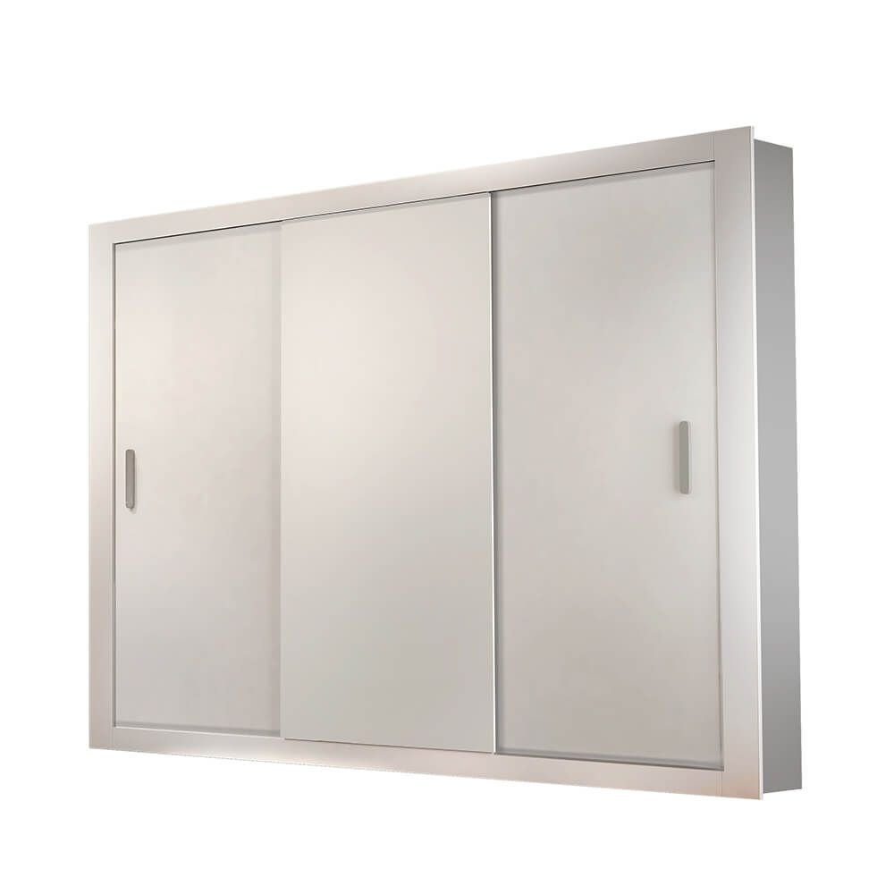 branco fi guarda roupa rufato veneza 3 portas de correr e 4 gavetas