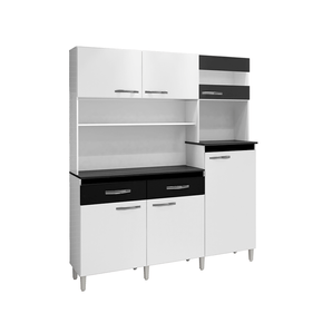 branco preto fi armario de cozinha arte moveis san marino com 6 portas 2 gavetas