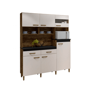 ipe off fi armario de cozinha arte moveis san marino com 6 portas 2 gavetas