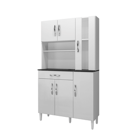 branco fi armario de cozinha arte moveis milao com 6 portas 1 gavetas