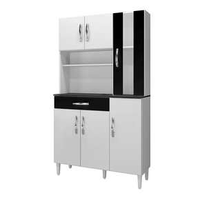 branco preto fi armario de cozinha arte moveis milao com 6 portas 1 gavetas