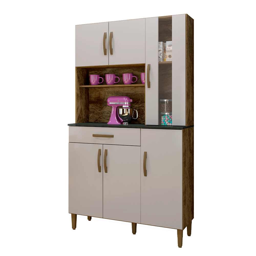ipe off fi armario de cozinha arte moveis milao com 6 portas 1 gavetas
