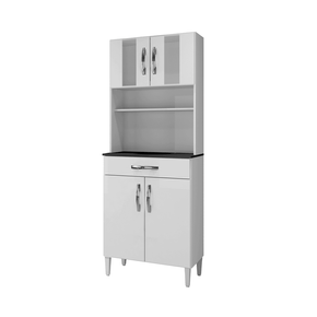 branco fi armario de cozinha arte moveis milao com 4 portas e 1 gaveta