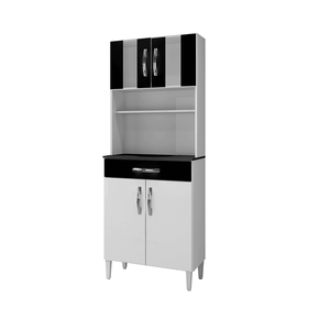 branco preto fi armario de cozinha arte moveis milao com 4 portas e 1 gaveta