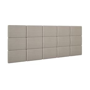 linho bege cabeceira box estofada valverde ref 188 casal com 15 paineis