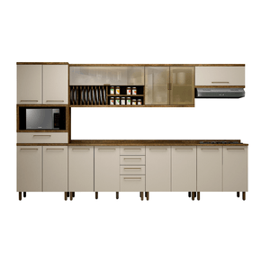 ipe off fi cozinha modulada valdemoveis tarantela 7 pecas com 14 portas 5 gavetas