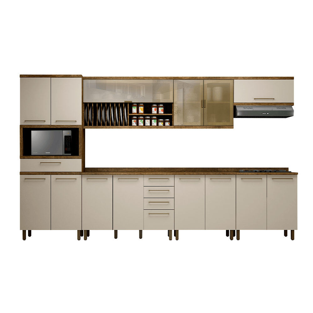 ipe off fi cozinha modulada valdemoveis tarantela 7 pecas com 14 portas 5 gavetas