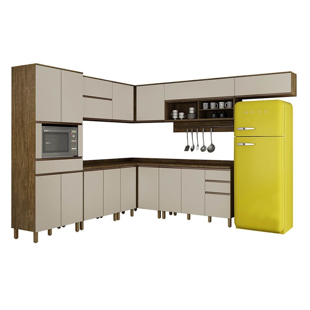 ipe off fi cozinha modulada valdemoveis turquesa smart 7 pecas com 16 portas 4 gavetas