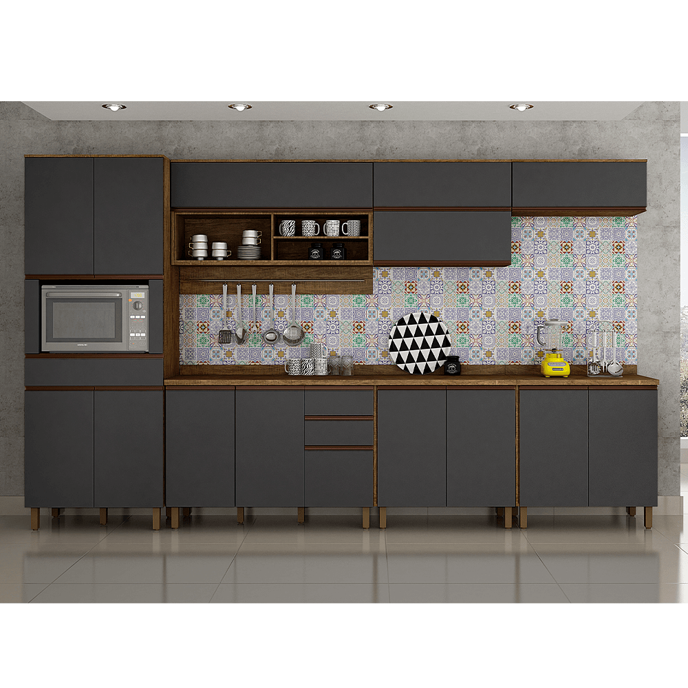 ip gr cozinha modulada valdemoveis turquesa 7 pecas com 14 portas