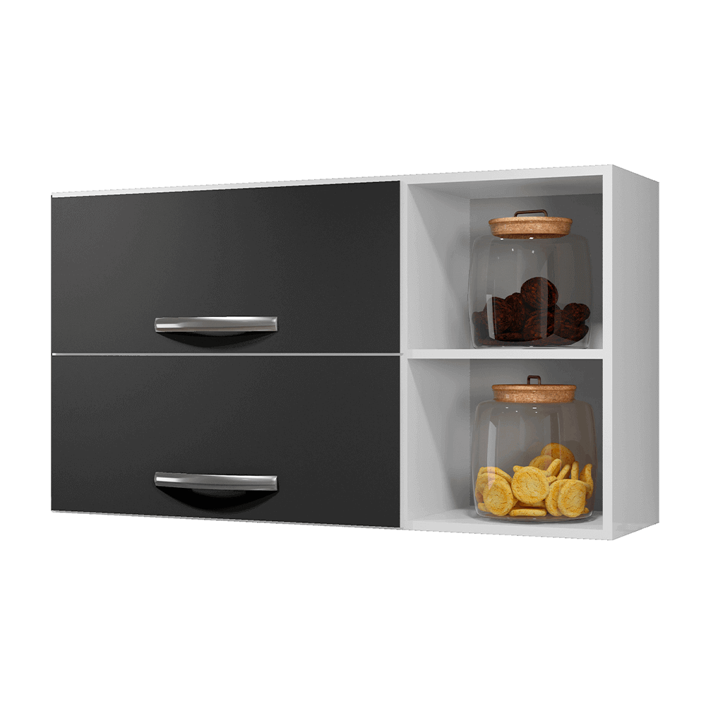branco preto fi armario aereo arte moveis vega 2 portas com nichos