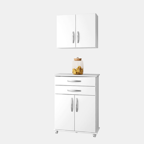 branco fi conjunto arte moveis balcao monaco aereo delta com 4 portas 2 gavetas