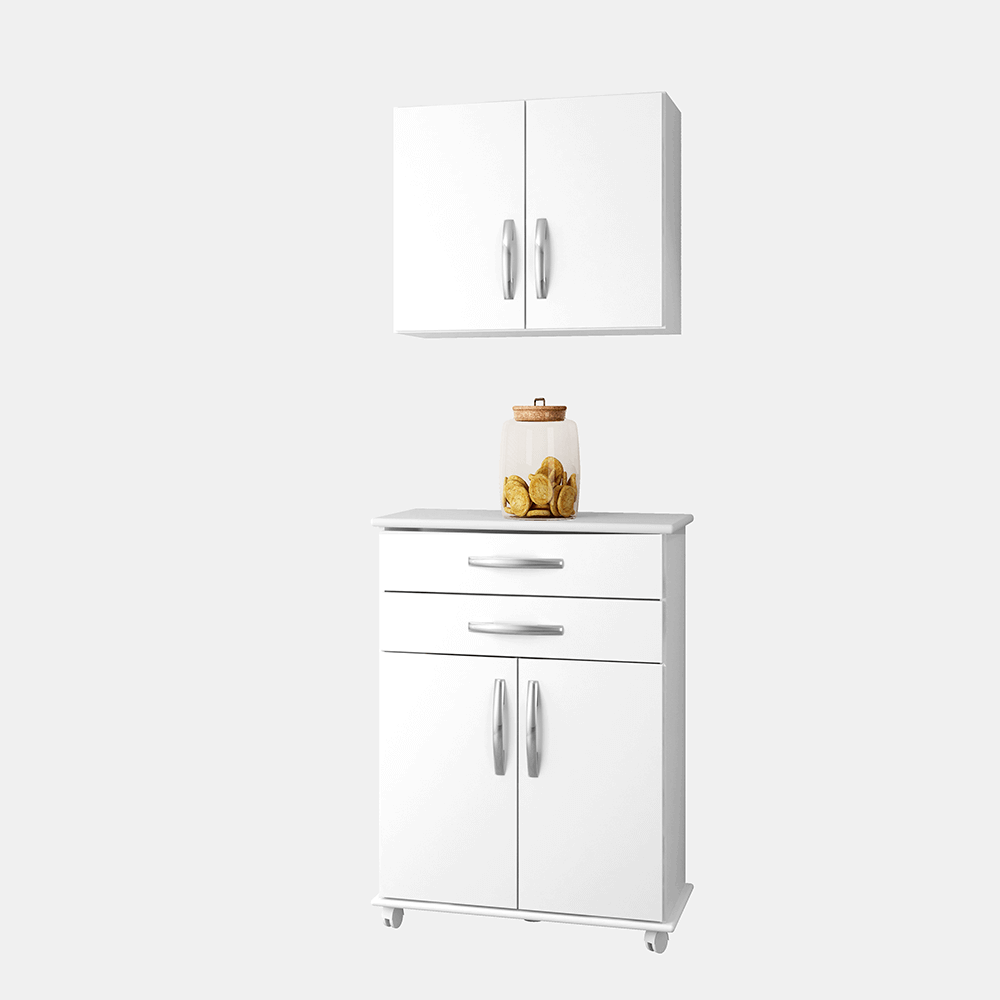 branco fi conjunto arte moveis balcao monaco aereo delta com 4 portas 2 gavetas