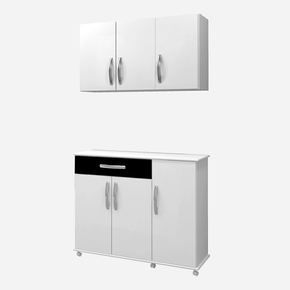 branco preto fi conjunto arte moveis balcao parati aereo life com 6 portas 1 gavetas