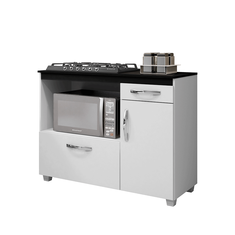 branco fi balcao arte moveis cronos para cooktop 5 bocas com 2 portas 1 gaveta