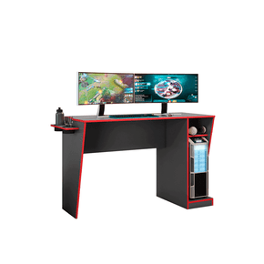 grafite vermelho fi mesa gamer para computador jcm moveis cyber com suporte para copos