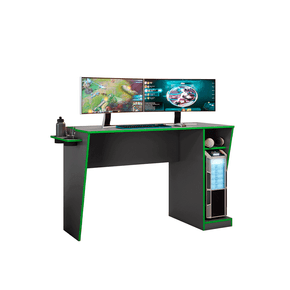 grafite verde fi mesa gamer para computador jcm moveis cyber com suporte para copos