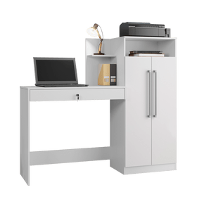 fi escrivaninha jcm ventura 2 portas 1 gaveta com chave branco