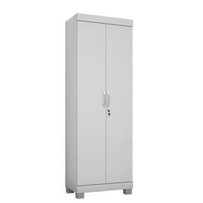 fi armario multiuso jcm mucuri 5 prateleiras 2 portas com chave branco