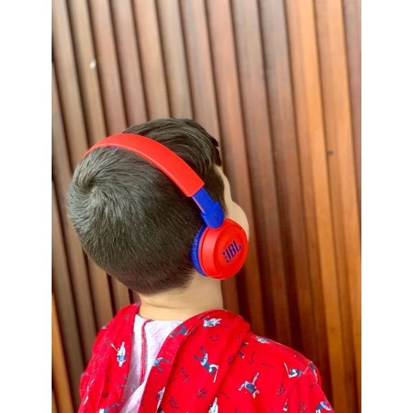 Fone de Ouvido JBL Bluetooth Infantil JR 310 BT Criança - Com adesivos Azul