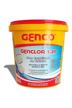 pastilha de cloro estabilizado t 20 genco genclor balde 900g