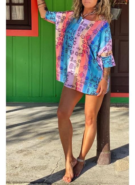 blusa ampla manga farol