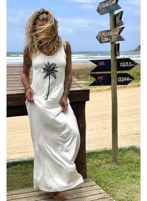 vestido longo off coqueiro